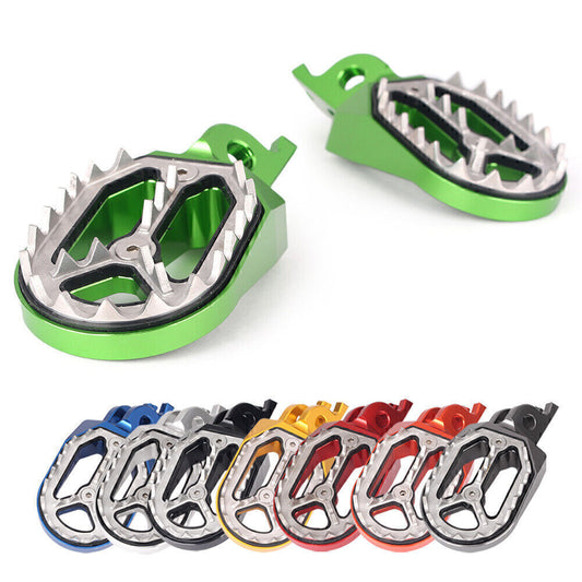 2X Shark Teeth Racing Foot pegs for Kawasaki KX250 KX250F KX450F KLX450 08-2015 Q