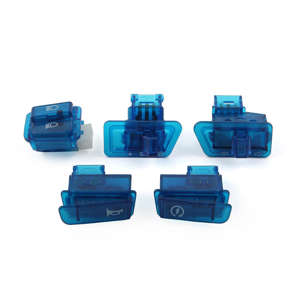 For GY6 50 125 150cc Blue 5x Turn Signal Headlight Ignition Horn Switch Caps Q