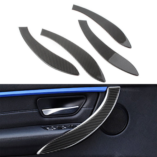 Carbon Look Car Interior Door Handle Cover Trim Fit for BMW 3 Series F30 F31