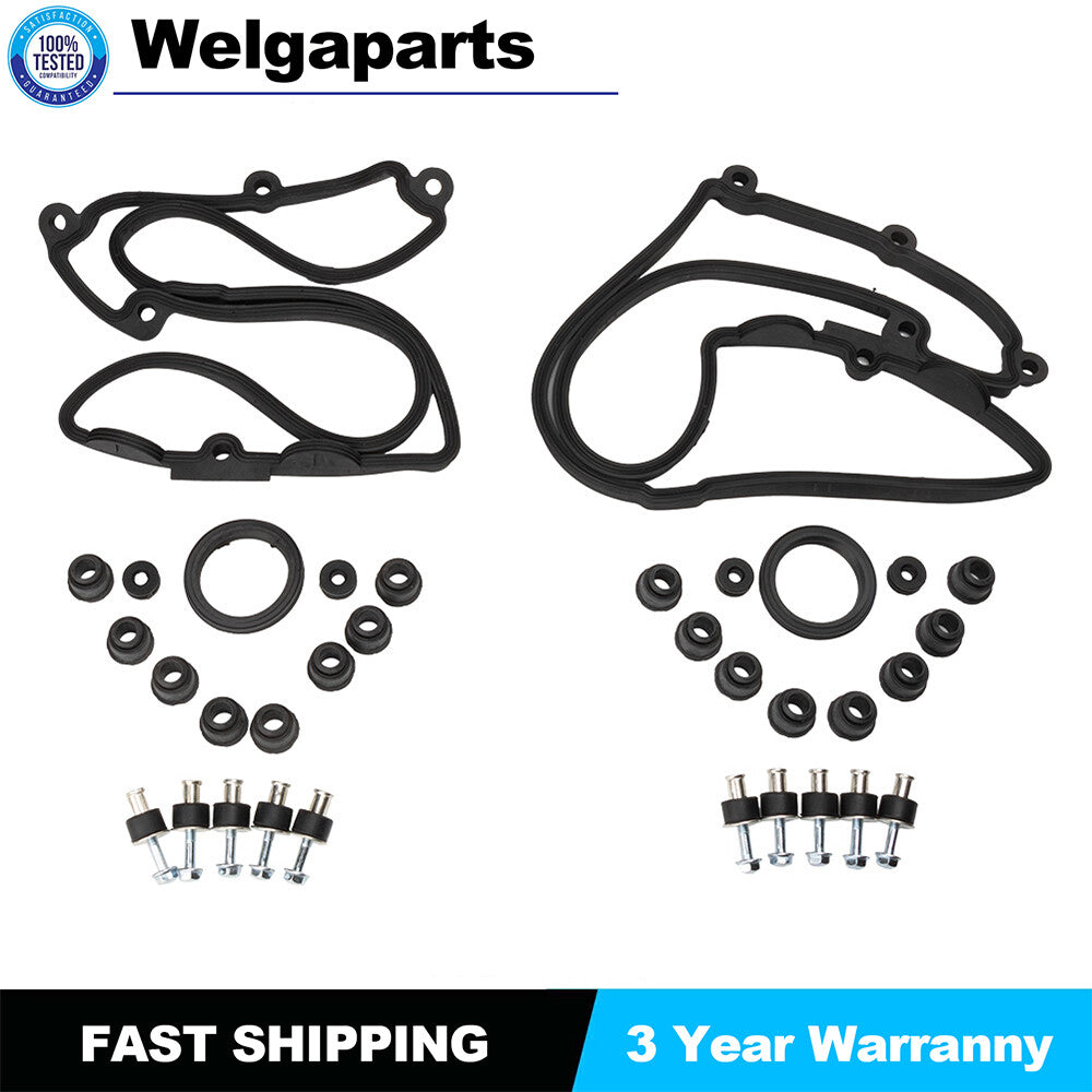 2X Fit for BMW 545i 550i 645ci 745i X5 4.4L 4.8L Valve Cover Gaskets Set LeftRight
