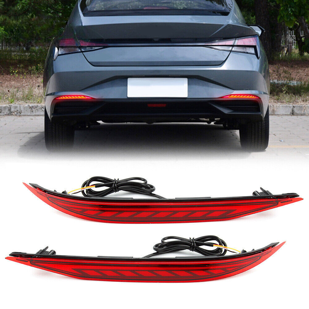 Rear Bumper Reflector Light Turn Signal Brake Lamp for Hyundai for Elantra 2021-2023