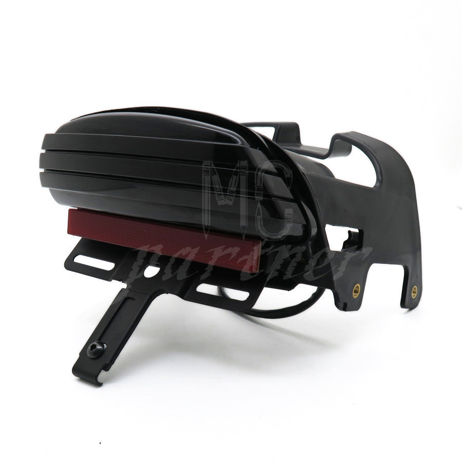 Tri-Bar LED Fender Turn Signal Tail Light License Plate Bracket For Dyna Fat Bob Q