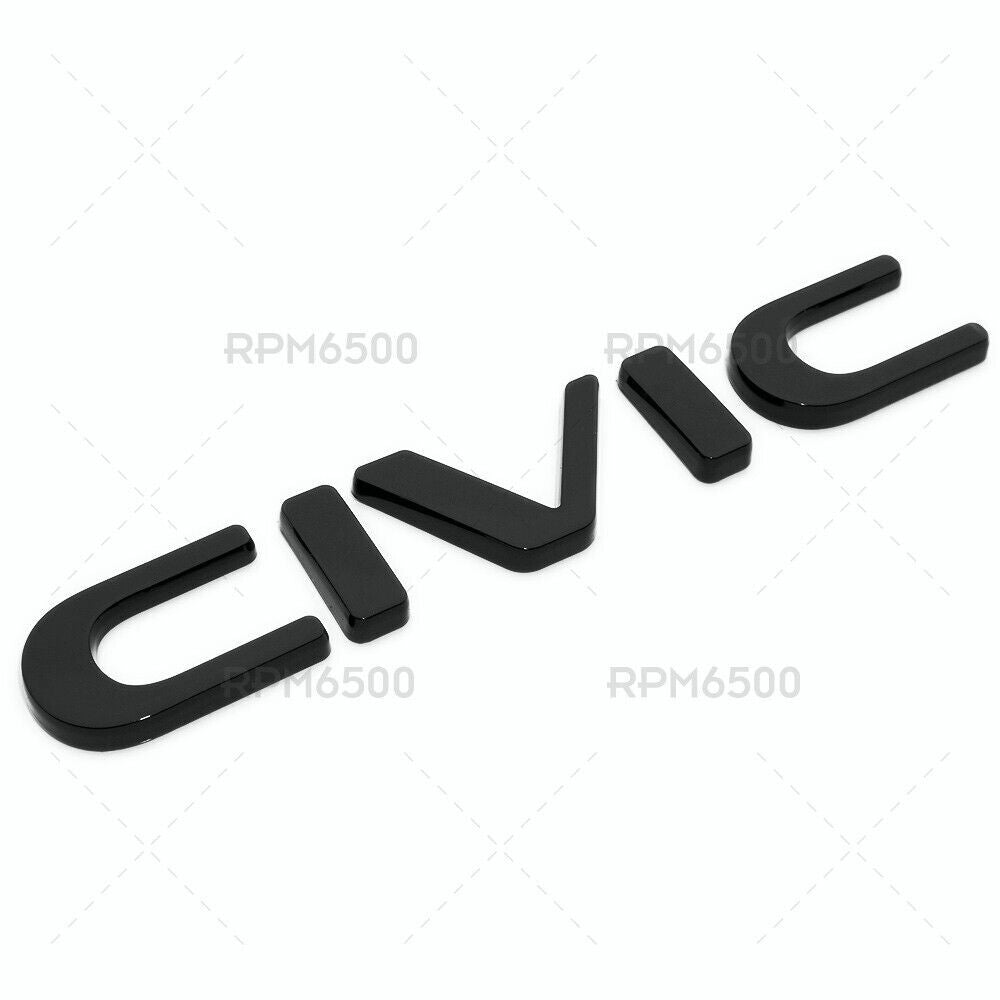 For 2022-2023 for Honda for Civic Rear Trunk Lid Black Letter Logo Badge Emblem Sport