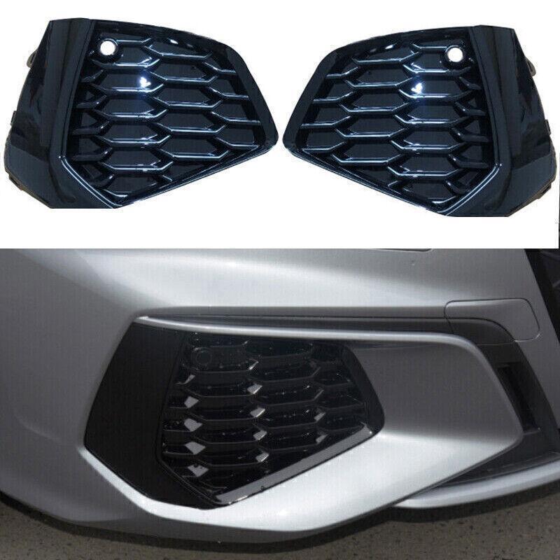 Black honeycomb front bumper fog light grille cover for Audi A3 S series 2021-2022