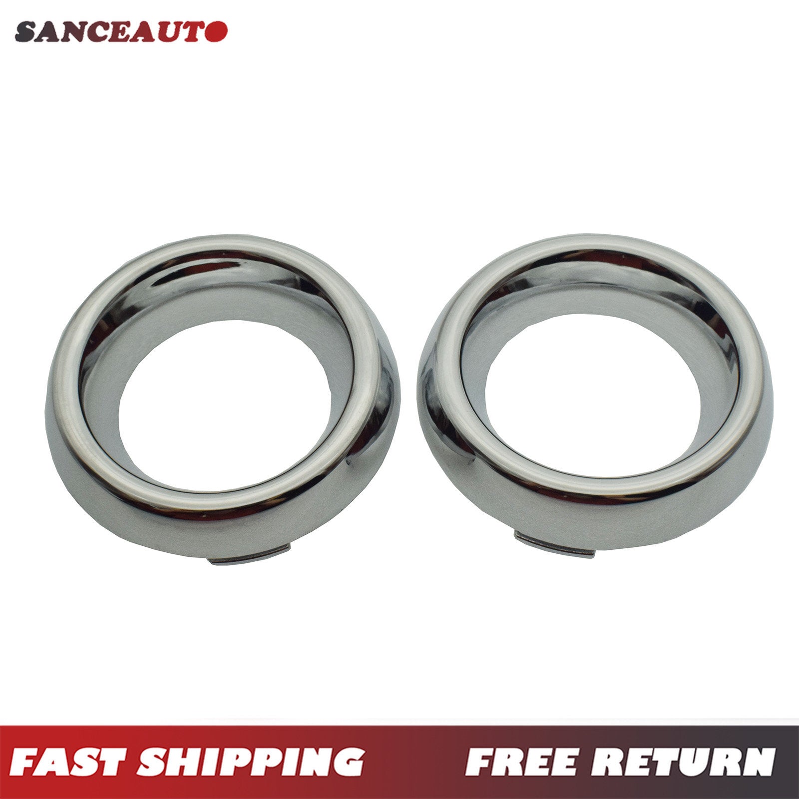 2-Piece Fog Light Trim Set for 2014-2020 for Dodge Durango Driver/Passenger Side Chrome Alloy - New n