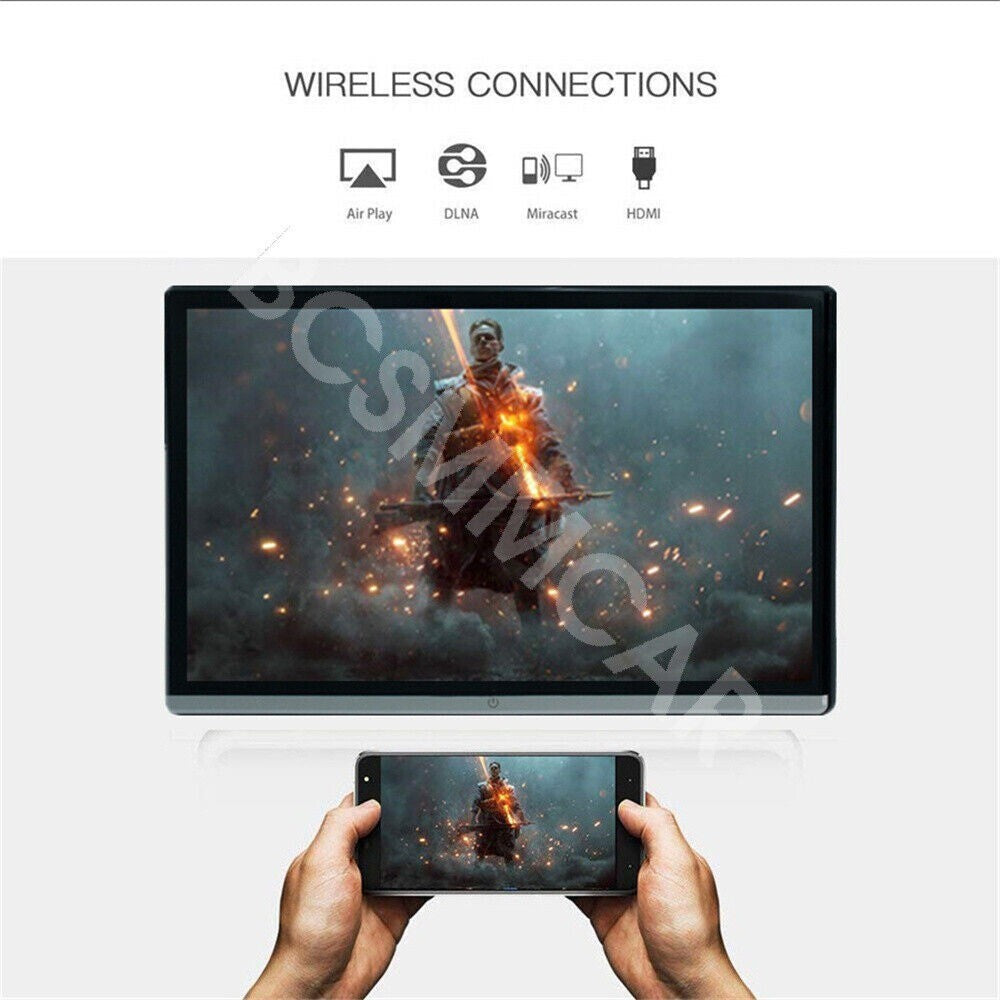 14in Touch-Screen Car Video Player Headrest Monitor TV,FHD,HDMI,USB,BT Rotatable n