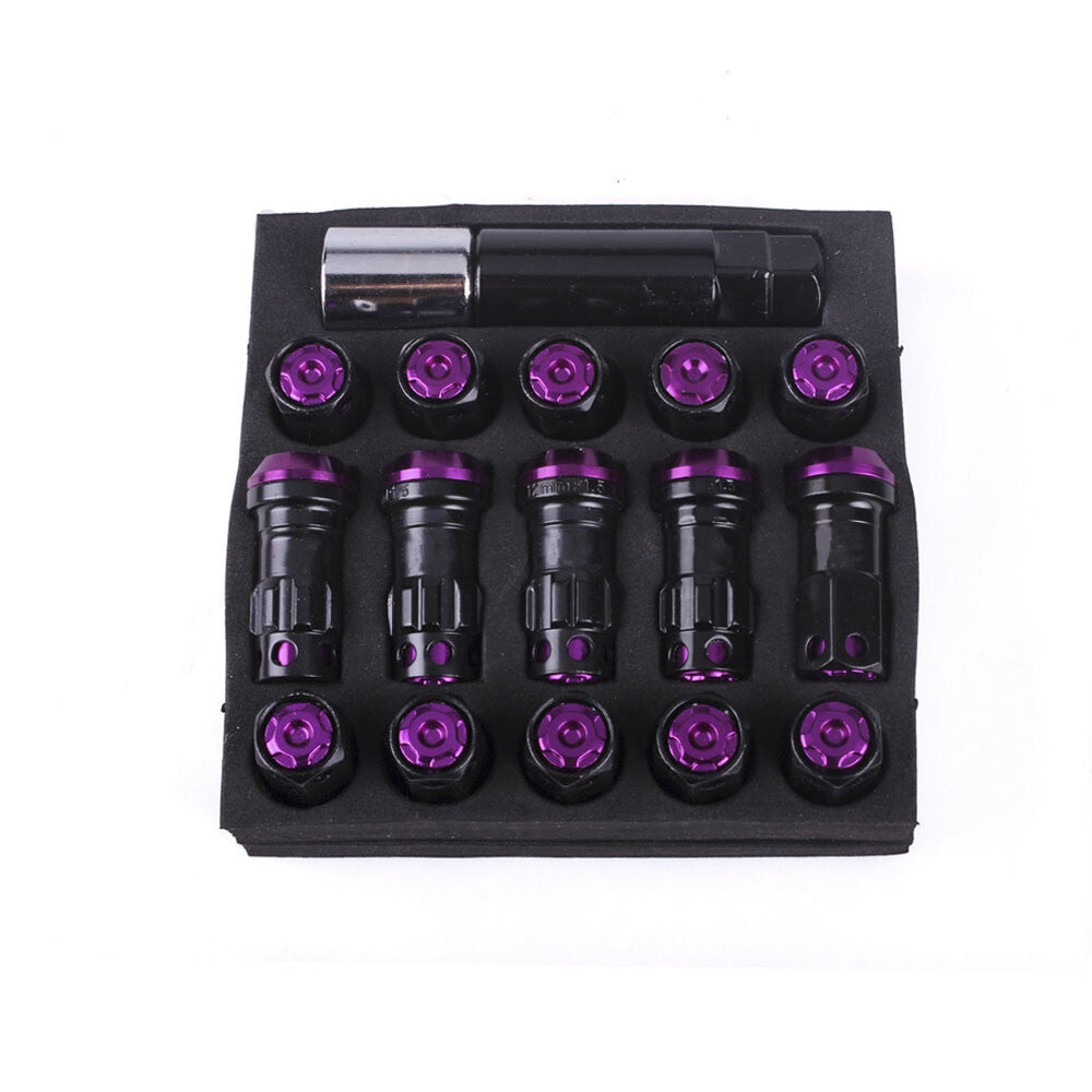 20pcs Purple M12 x 1.5 mm Composite Close End Heavy Duty Wheel Lug Nuts R40 Q