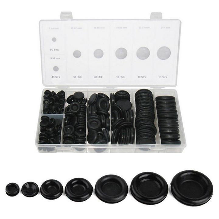 170-piece pack of black rubber grommet firewall plugs and wire gaskets - practical. n