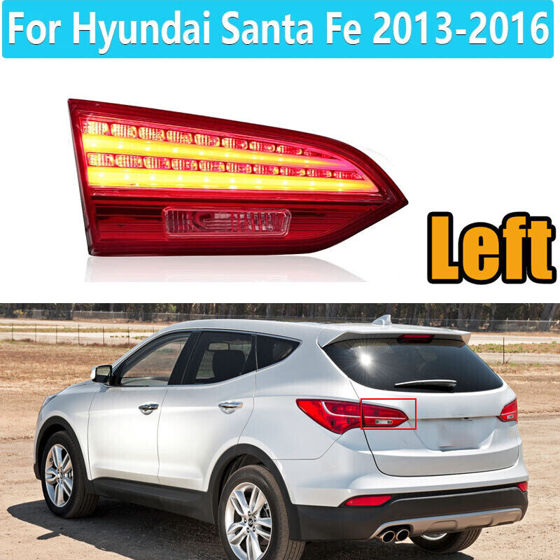 Left Inner LED Tail Lights for Hyundai Santa Fe 2013-2016 Brake Lamp Turn Signal