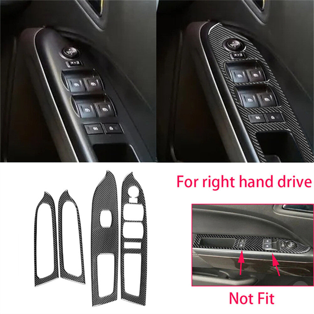 RHD Window Lift Switch Trim for Chevrolet Colorado for GMC for Canyon 15-22 Carbon Fiber