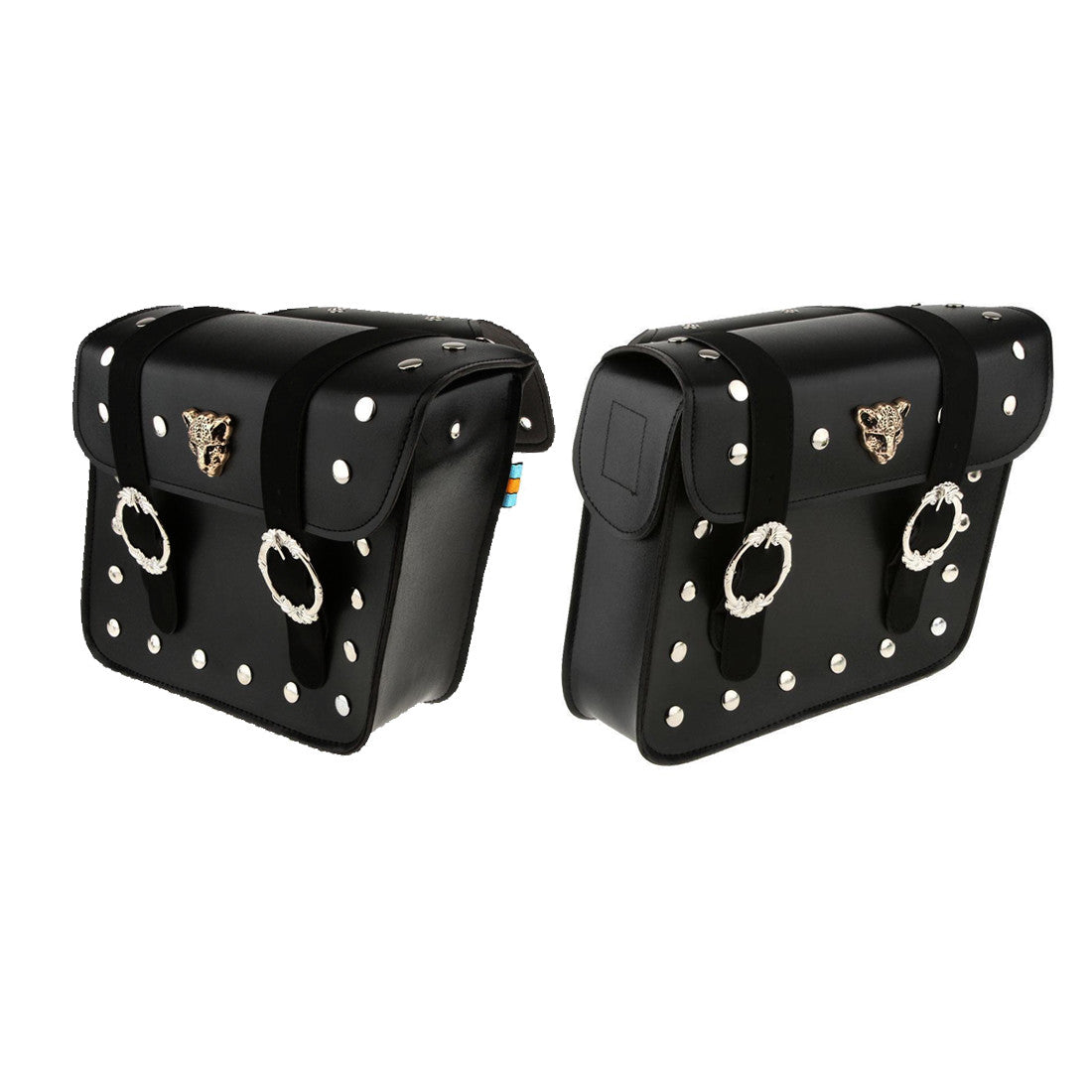 2X Universal Motorcycle PU Leather Saddle bag Pouch Laugge Bag for Harley for Honda Q
