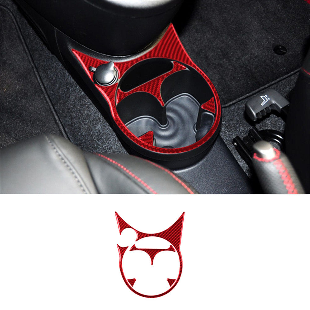 Red Carbon Fiber Interior Decor Floor Console Cover Trim For 2012-2015 for Fiat 500