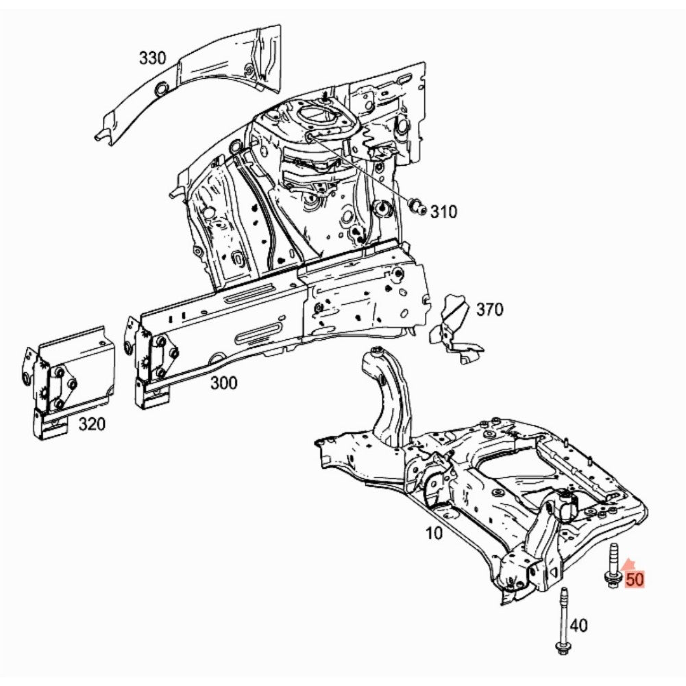 Engine Cradle Rear Bolt for Mercedes-Benz CLA C118