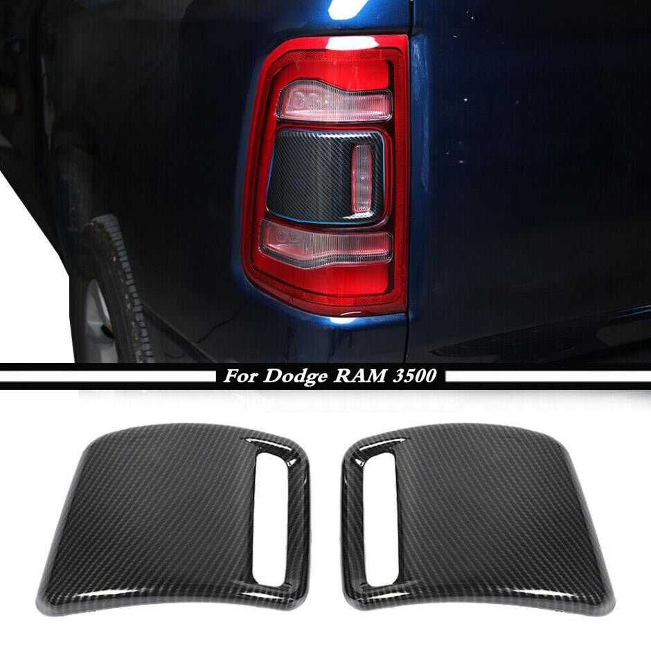 For 2019-2022 for Dodge for RAM 3500 ABS Carbon Fiber Rear Tail Light Cover Trim Panel2* v