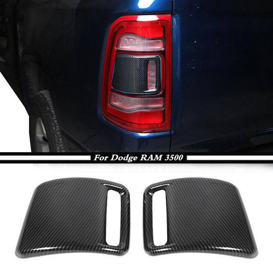 For 2019-2022 for Dodge for RAM 3500 ABS Carbon Fiber Rear Tail Light Cover Trim Panel2* v