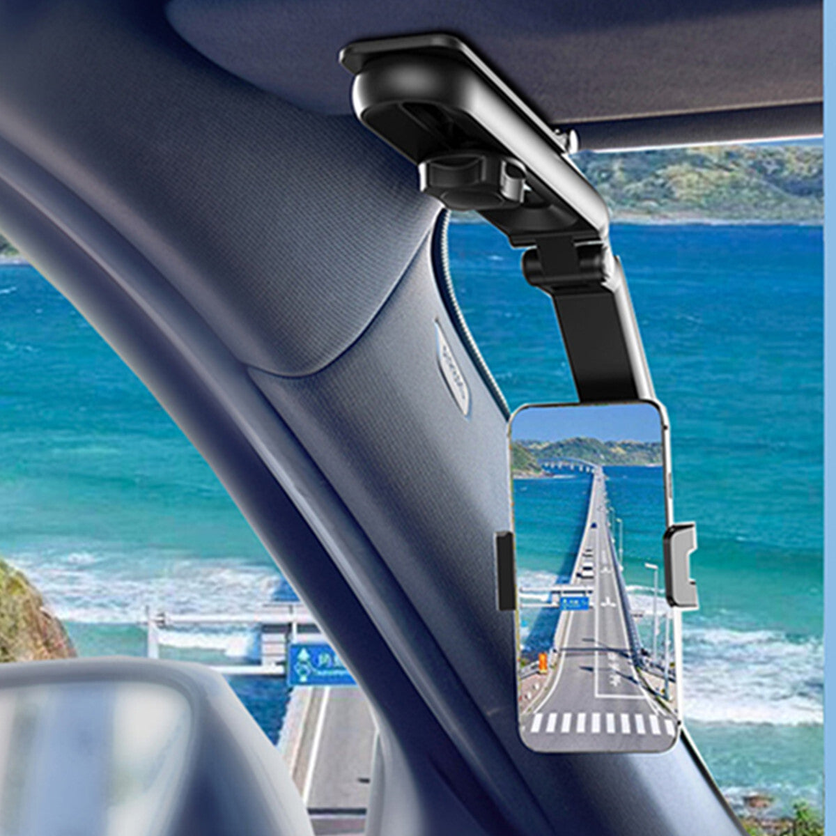 Car Sun Visor Mount Stand Holder Auto Interior Accessories For 4-7in Cell Phone