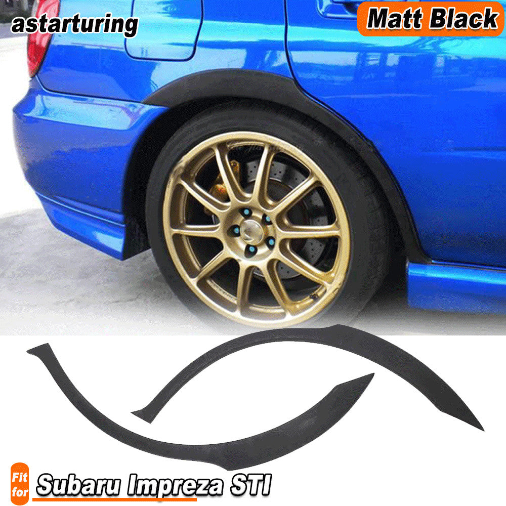 2PCS PU Wheel Well Arch Covers Fender Flares Trim for Subaru Impreza STI 2002-09