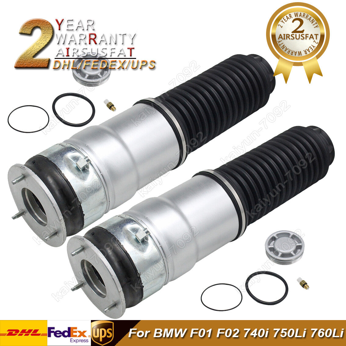2x Rear R+L Air Suspension Springs for BMW F01 F02 740i 750Li 760Li 37126796929