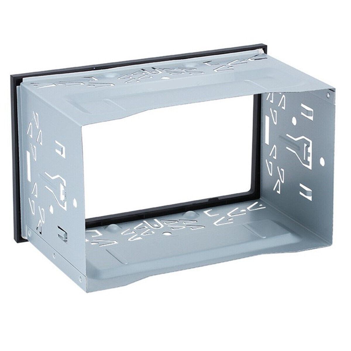 Dual Din Fascia Frame Mount Dashboard Kit for Car Radio DVD Player Stereo - Silver n