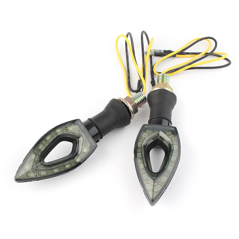 For Motorcycles 12 LED Turn Signal Indicator Blinker Amber Light Lamps Universal Q