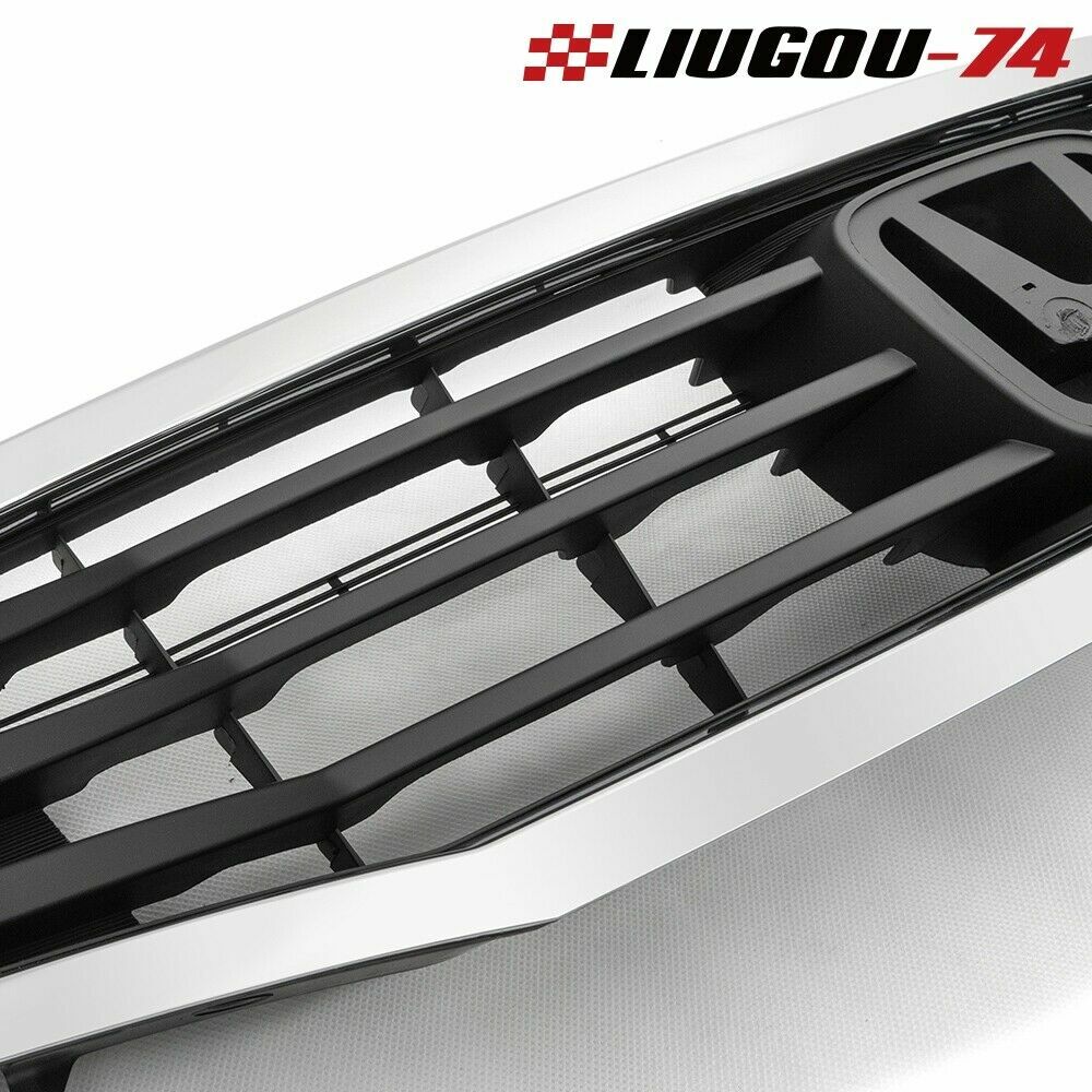 for CHRome Trim Front Bumper Upper Grille Fits 2008 - 2010 for Honda Accord Sedan Brand New - v