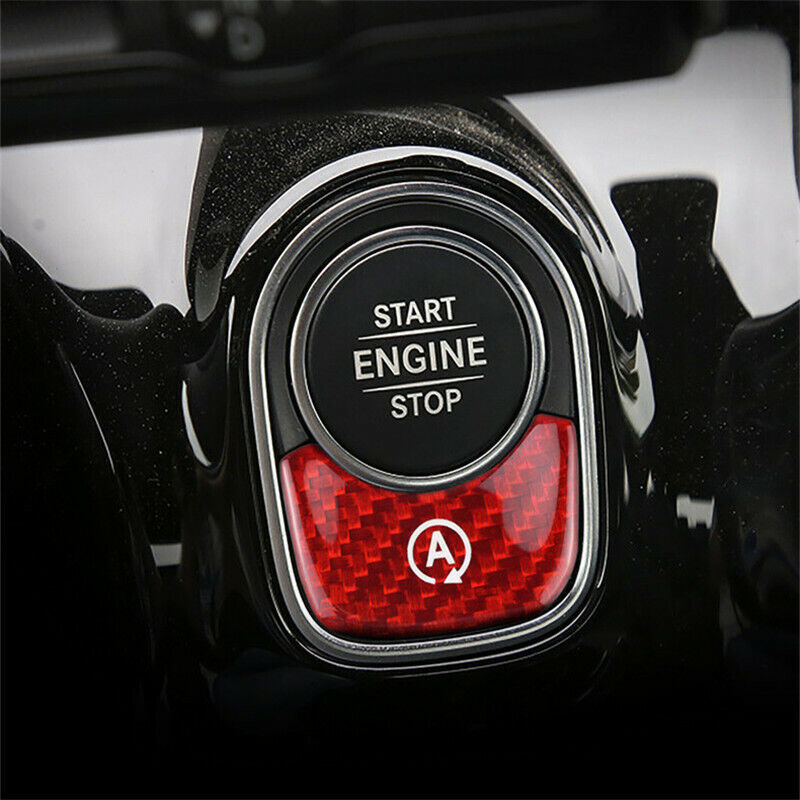 Red carbon fiber engine start button cover suitable for AB W177 W247 X247 C118- n