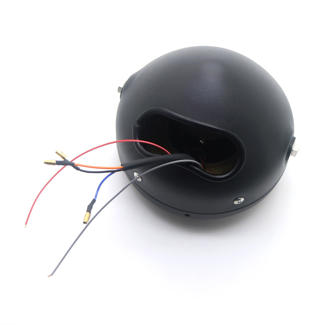 Motorcycle Black Metal White Angel Eye LED Headlight Fo GN125 CG125 Cafe Racer Q