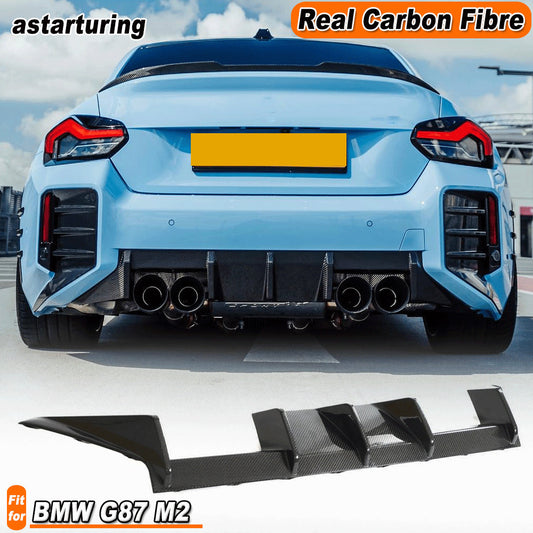 Fit for BMW G87 M2 Coupe 2022-2024 REAL CARBON Rear Bumper Diffuser Lip Spoiler