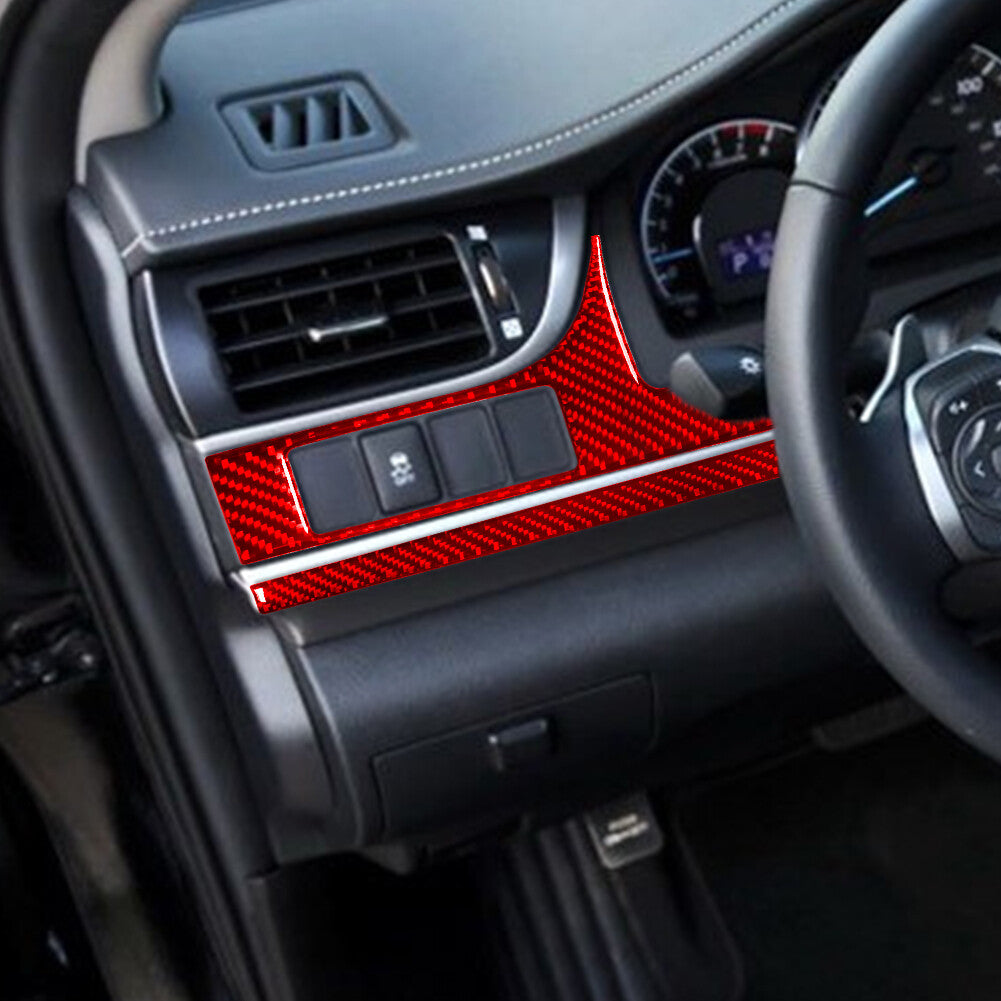 4X Red Carbon Fiber Outdoor Handle Panel Cover Trim For Model 3/Y 2017-22 v