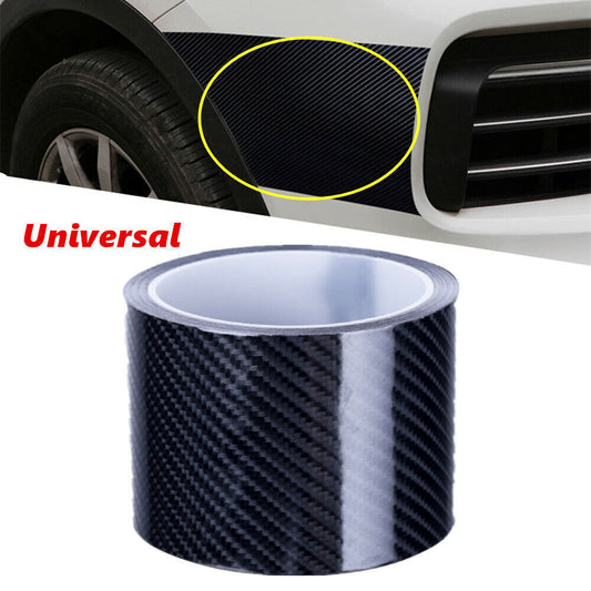 1-pack of 5D carbon fiber style stickers with car side mirror and door edge scratches - n