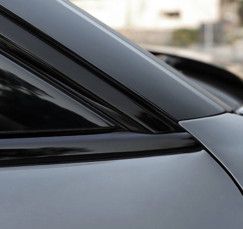 Black Look Steel Windows Strip Sill Molding Cover Trim for AUDI A7 S7 2019-2022