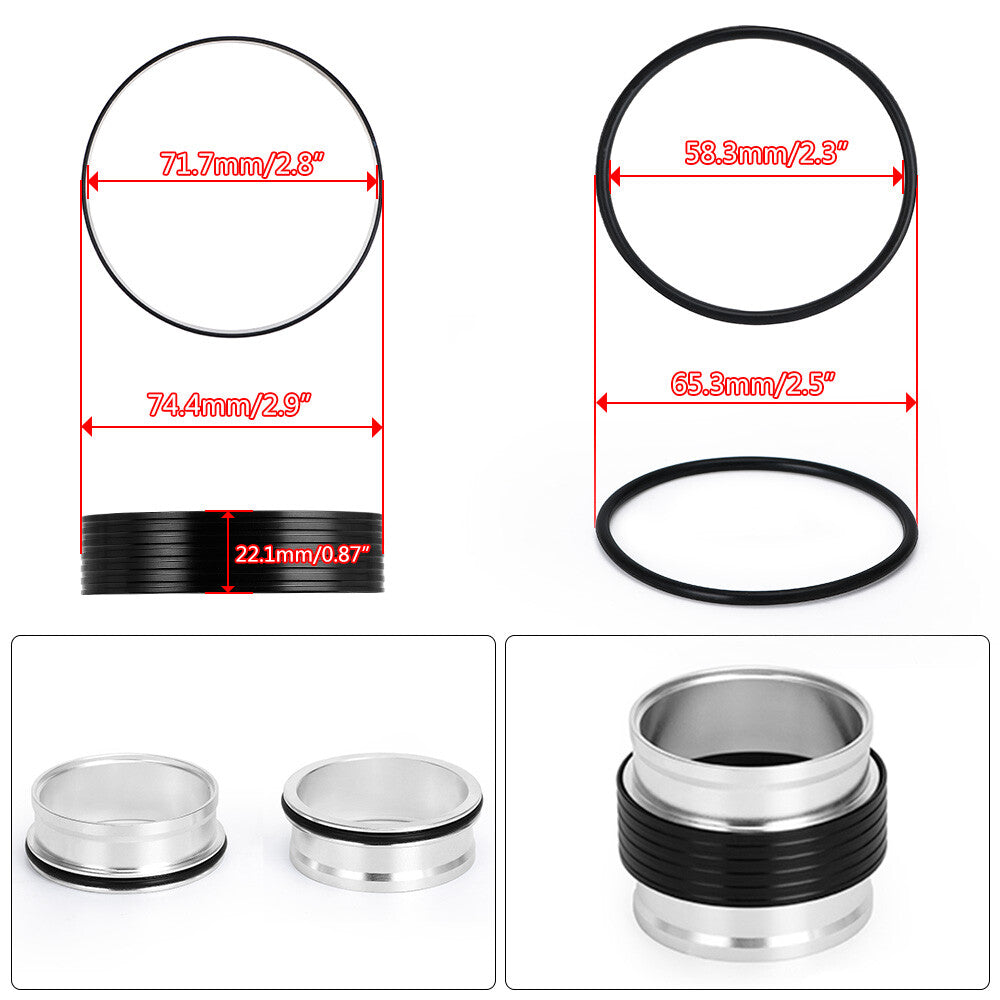 2.5'' 62mm Aluminum HD V-Band Clamp Quick Release for Intake Intercooler Pipe BK