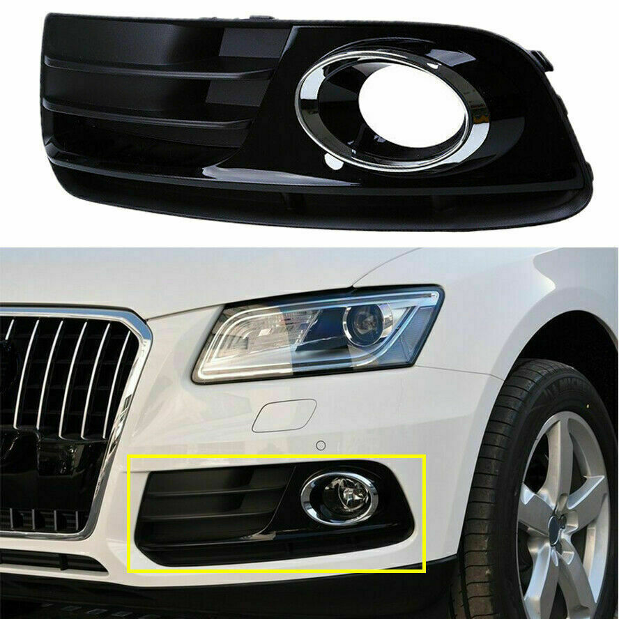 Left Front Bumper Lower Fog Light Grille Cover for Audi Q5(8R) MK1 2012-2016