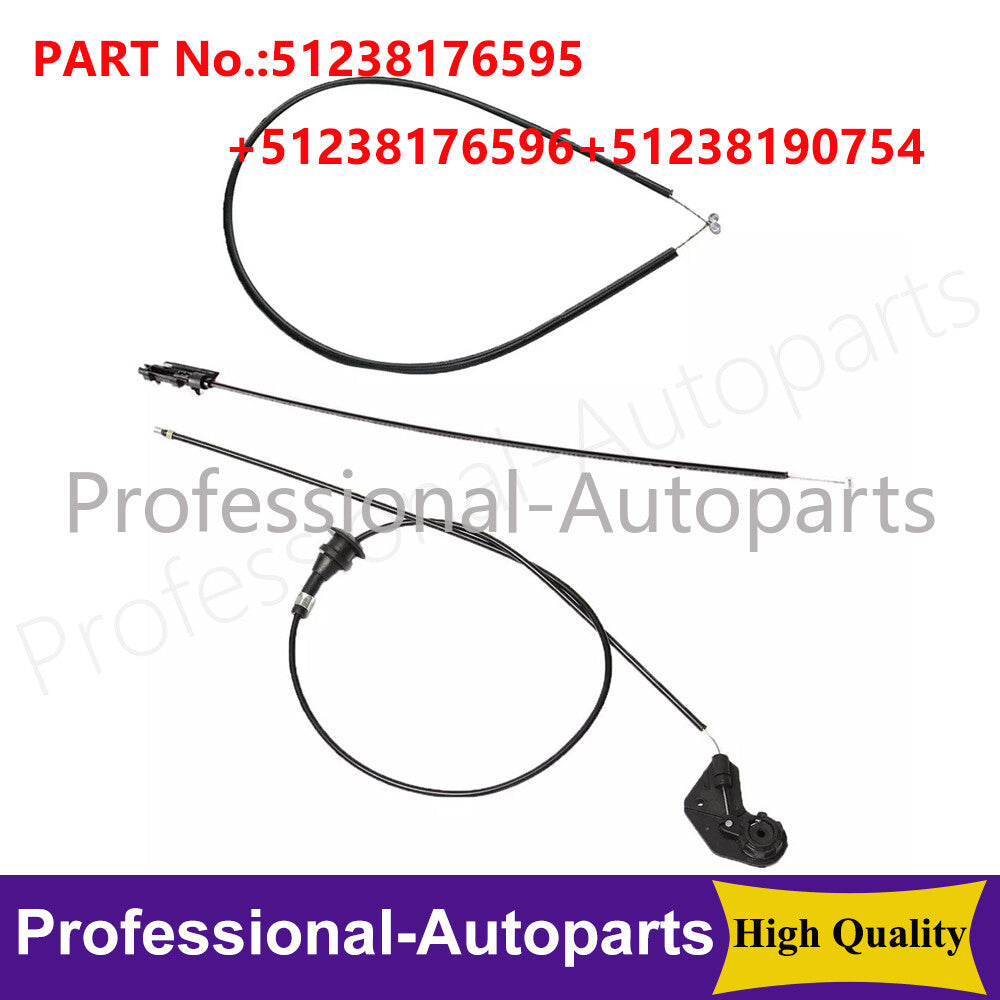Set of 3PCS Engine Hood Release Wire Cable Fit for BMW E39 525i 530i