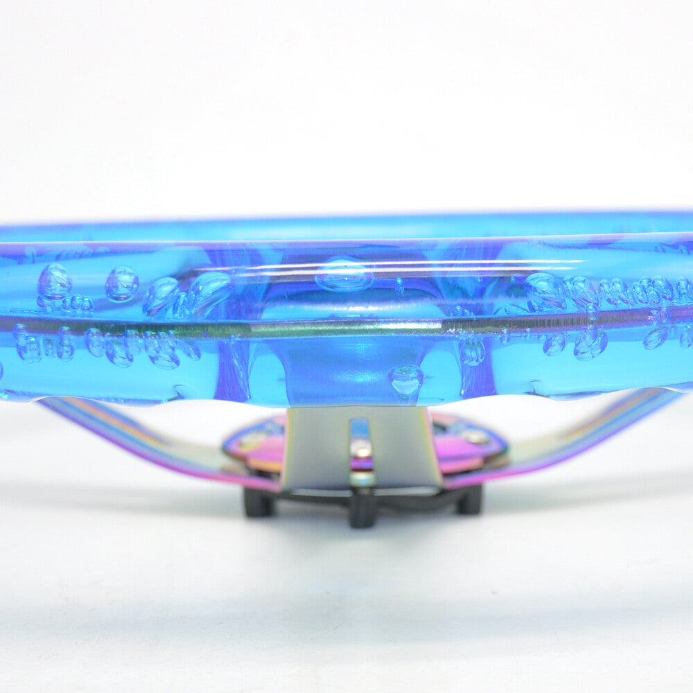 Blue Acrylic Steering Wheel Neo Chrome spokes 350mm