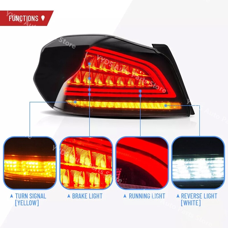 LED Tail Lights Smoke Lens Sequential Rear Lamp For 2015-2021 for Subaru WRX/WRX STI