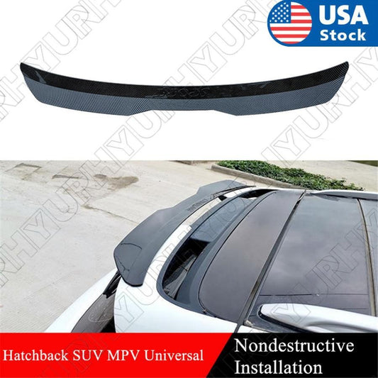 Rear Roof Lip Spoiler Wing Glossy Carbon Fiber Color ABS Decorate Strips 1PC Q