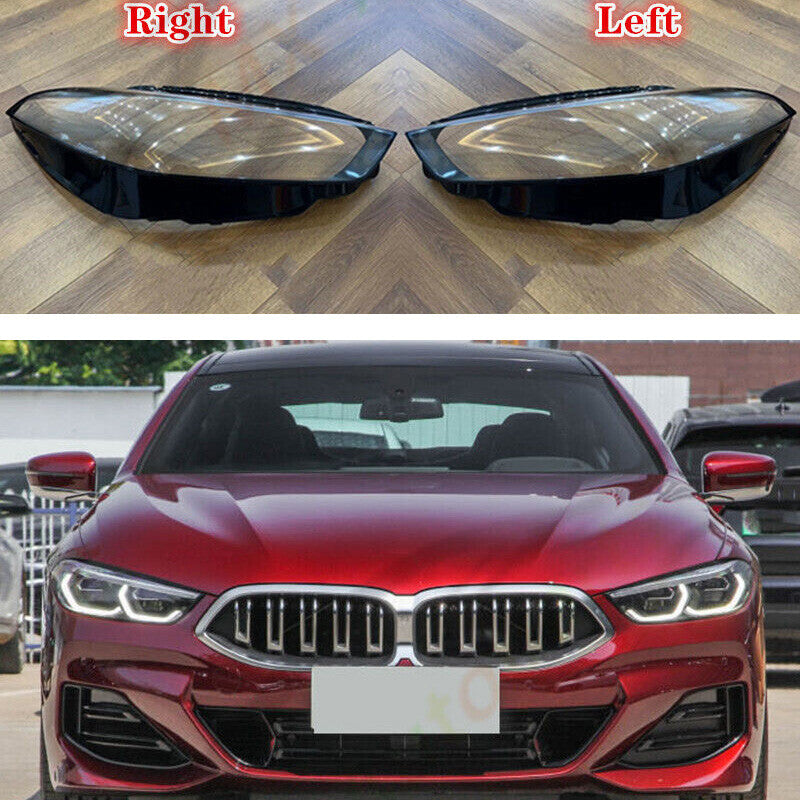 A Pair Front Headlight Lens Shell + Sealant Glue for BMW G14 G15 G16 8-Series