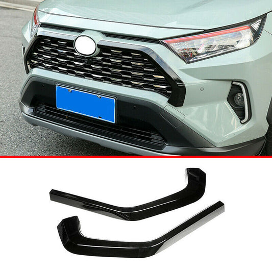 for Toyota RAV4 2019-2022bright black Front Center Mesh Grille Grill Strip Cover