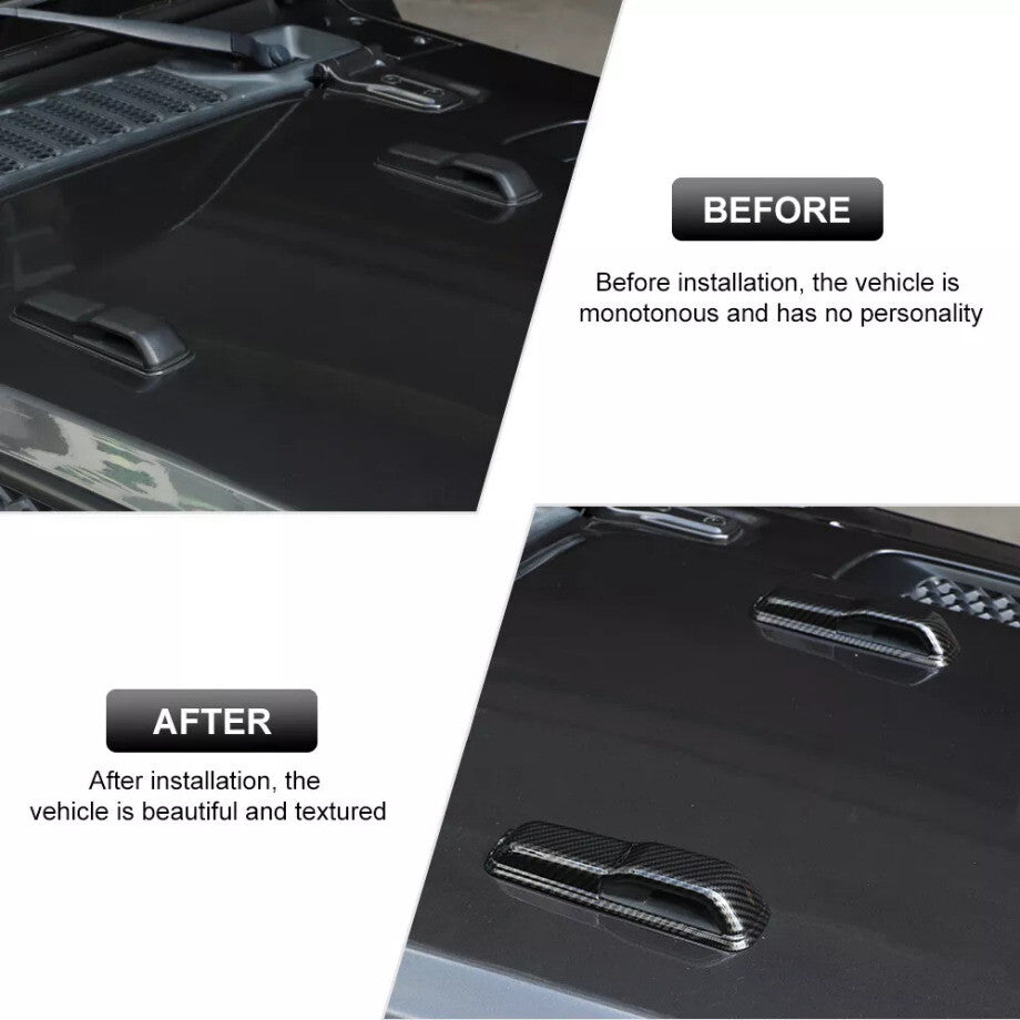 For 2018-2025 for Jeep Gladiator JT/JL Carbon Fiber Look Front Hood Hinge Trim Cover