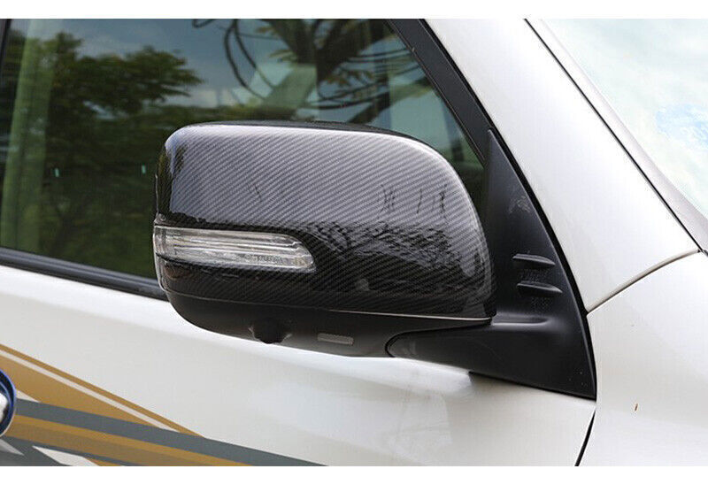 Carbon Fiber Rearview Side Mirror Cover Trims for Land Cruiser Lc200 Fj200 16-21