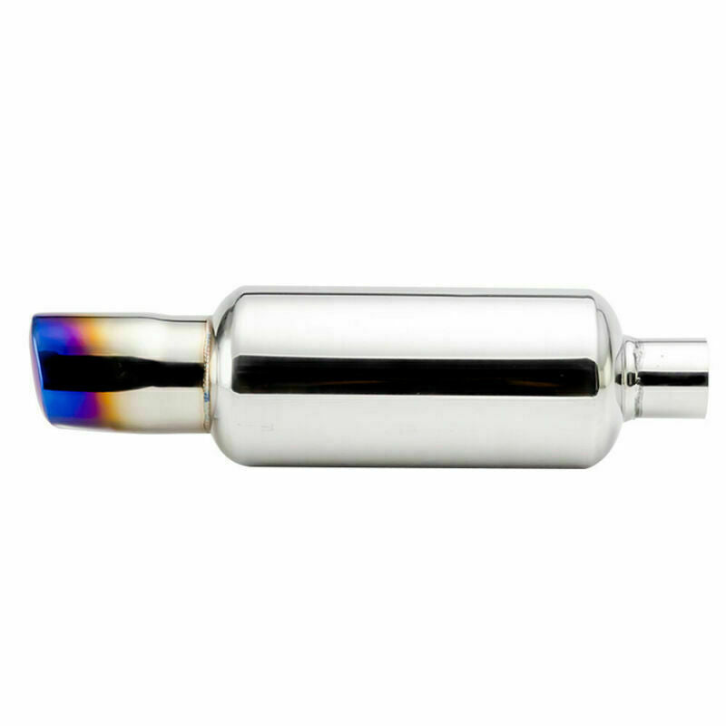 2 ID Rear Exhaust Muffler Pipe Tips High Flow 4.5 Body Moto Square Tip