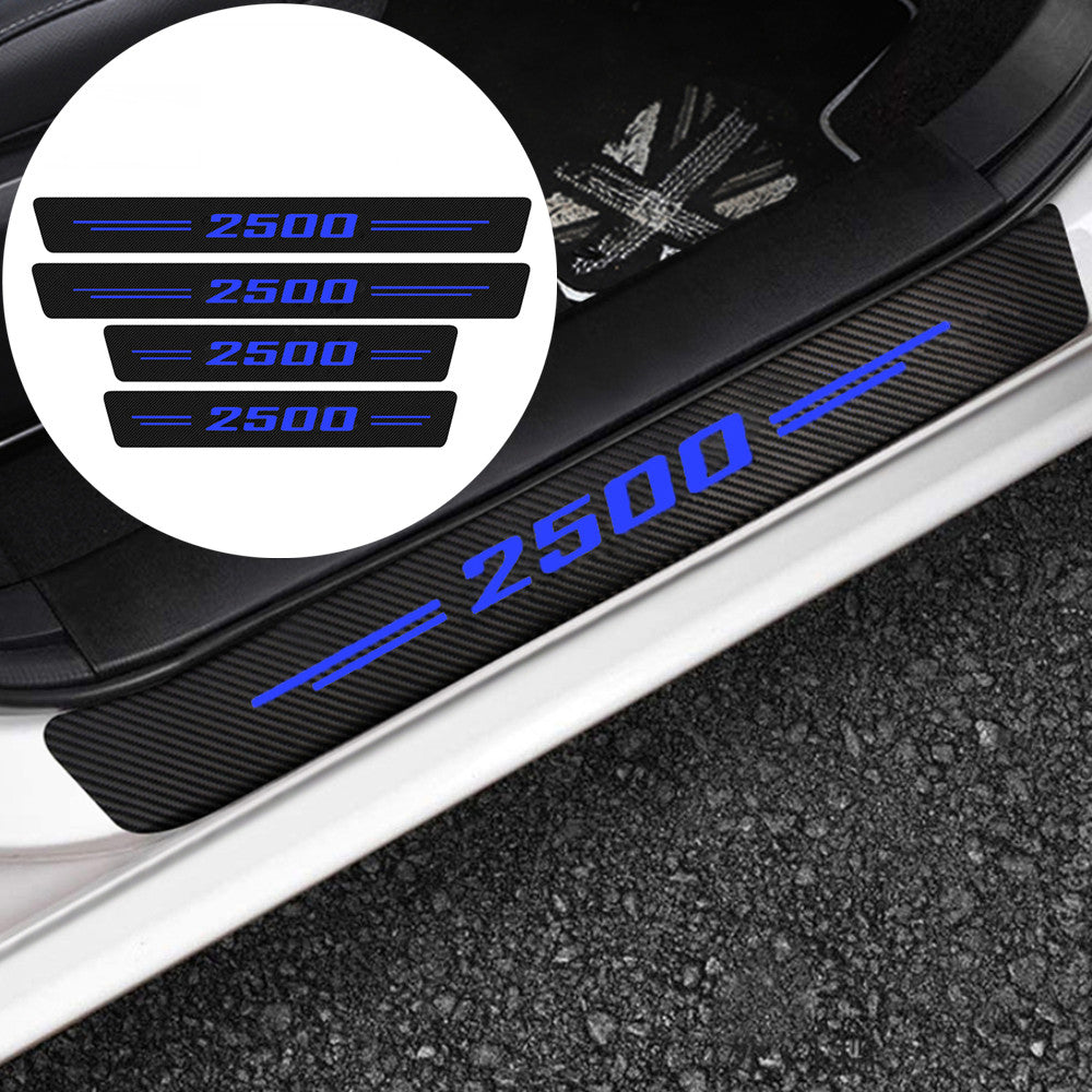 4-Piece Scratch Protection Stickers for Ram 2500 Carbon Fiber Blue Cab Door and Window Scratch Covers - n