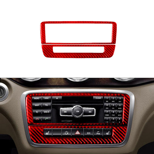 Red Carbon Fiber Radio Trim for Mercedes-Benz CLA 2014-18/GLA 2015-18 Type-A