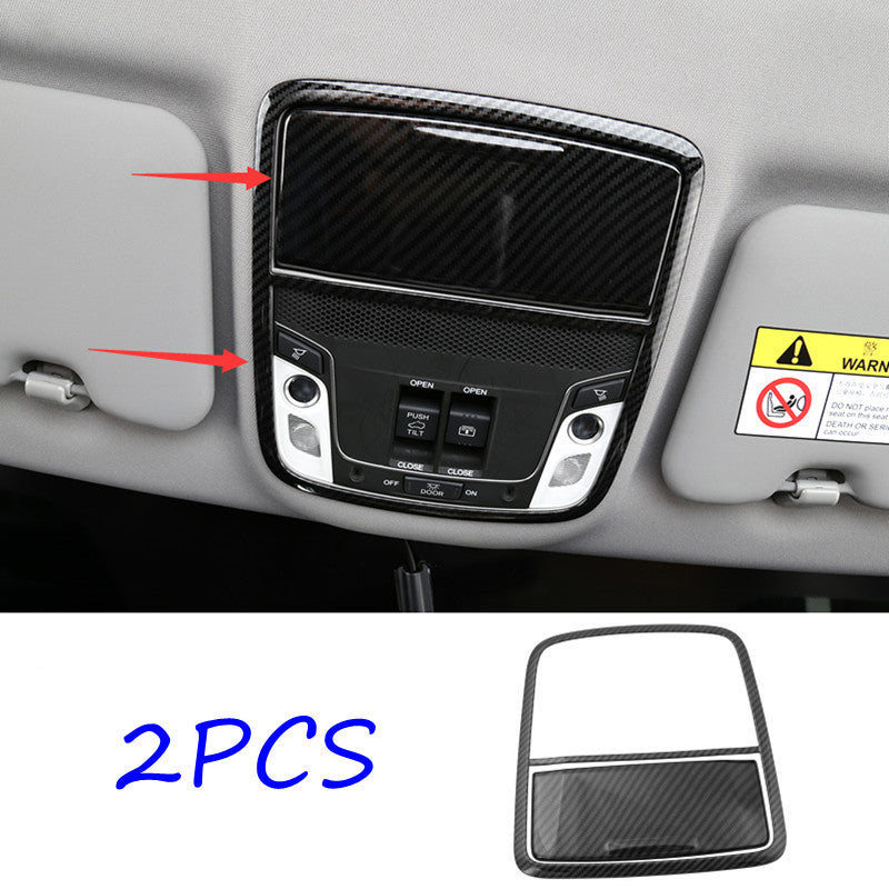 for Honda CR-V 2017-2022 Carbon Fiber Car Front Reading Light Lamp Cover Trim 2x