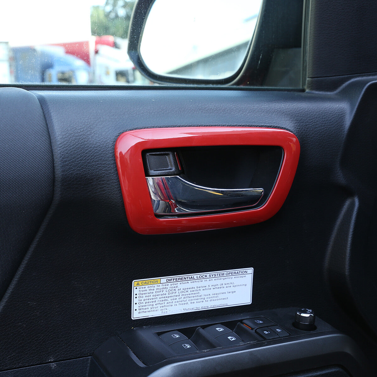 Red ABS interior handle trim frame for Tacoma 2016-2022 n