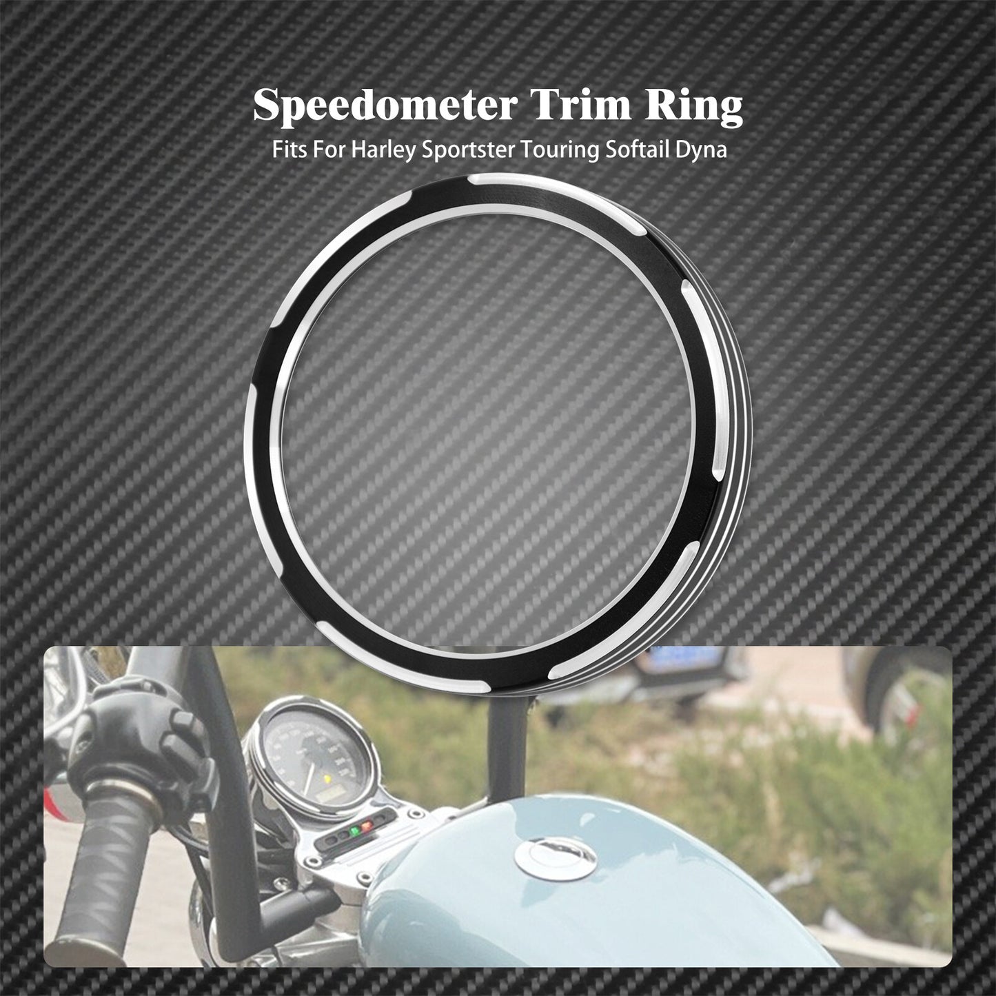 Burst Gauge Speedometer Trim Bezel Fit for Harley Sporster 1200 Dyna Street Bob
