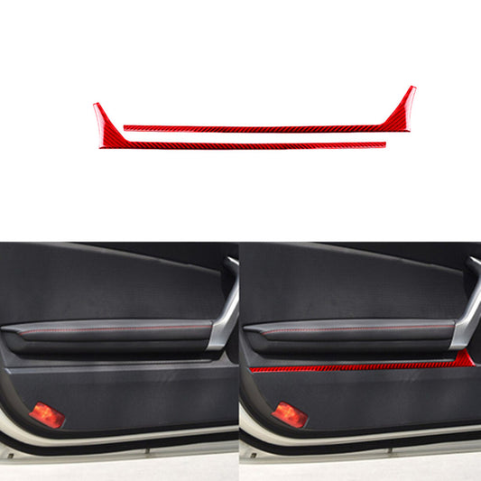 Carbon Fiber Interior Door Storage Accent Trim for Toyota 86 for Subaru BRZ Red