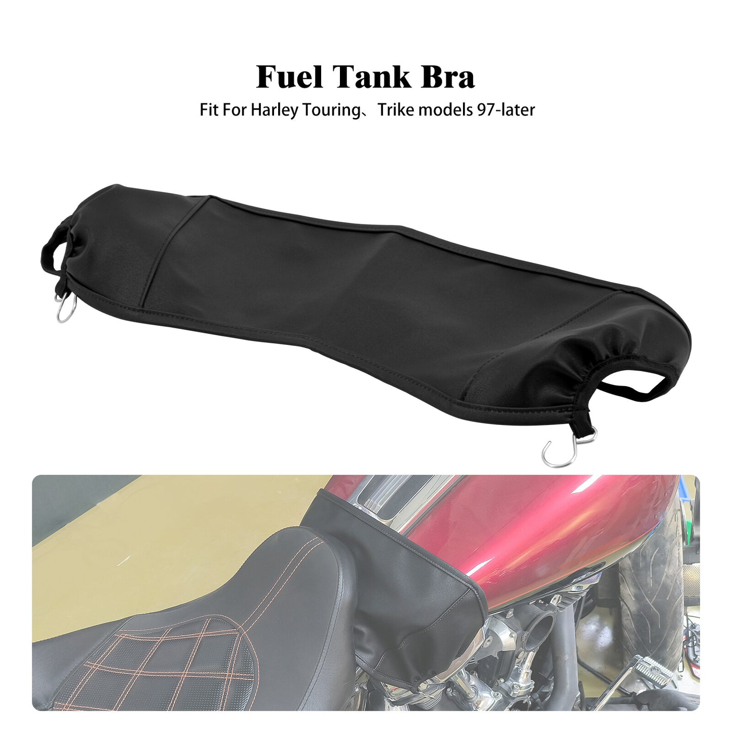Black Fuel Tank Bra Protector Shield for Harley Electra Road Trike Glide 97-2022 Q