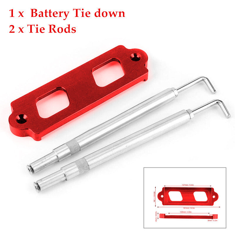 Tighten the red battery retainer bracket bolts on the Van Boat automatic. n